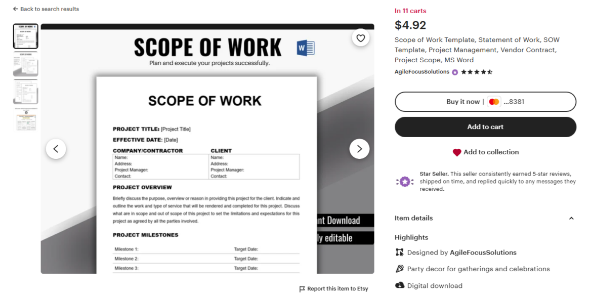 interior design scope of work template