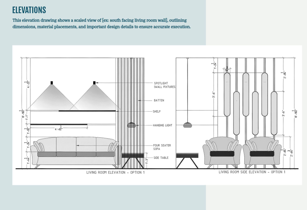 interior design presentation elevations example slide